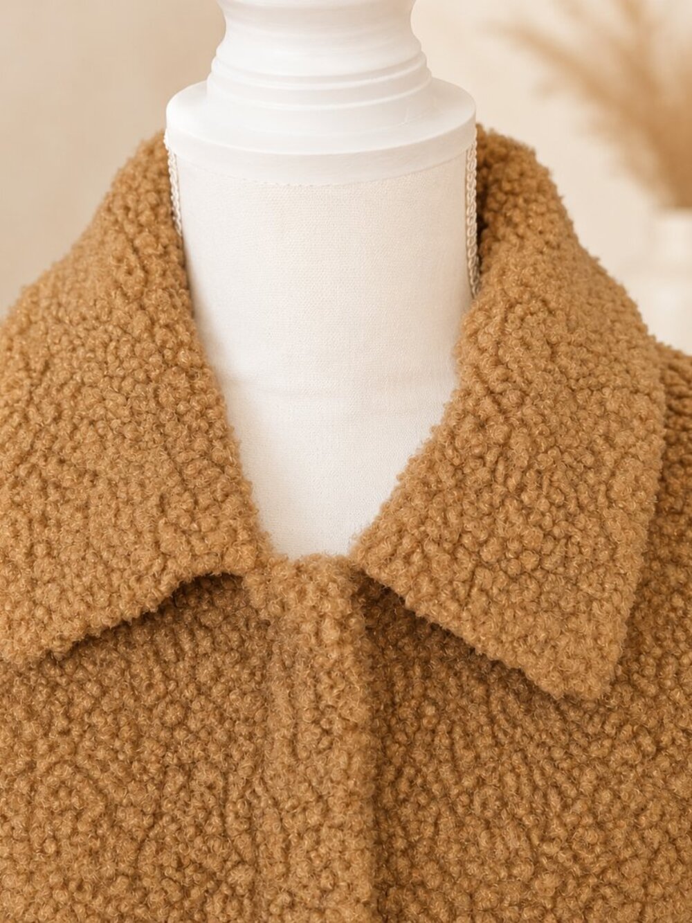Lucky Brand Teddy Faux Shearling Cropped Jacket NWT Size Large Cappuccino - Picture 5 of 7